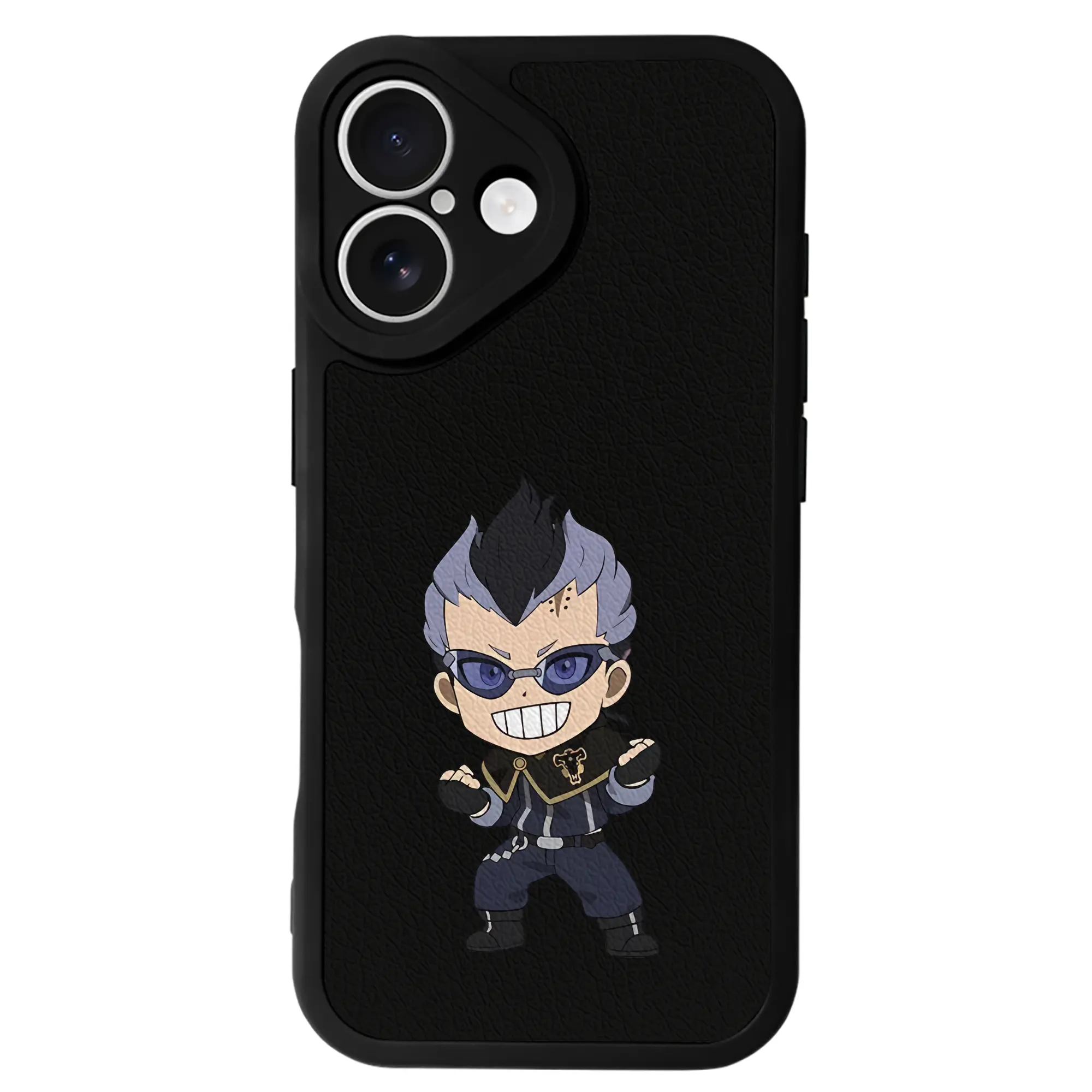 ブラッククローバー グッズ マグナ・スウィング - IPhone 16シリーズ対応 ・ シリコンスマホケース ・ レザー調 ・ 高精度フィット ・ 耐衝撃 ・ ワイヤレス充電対応 ・ 精密カット